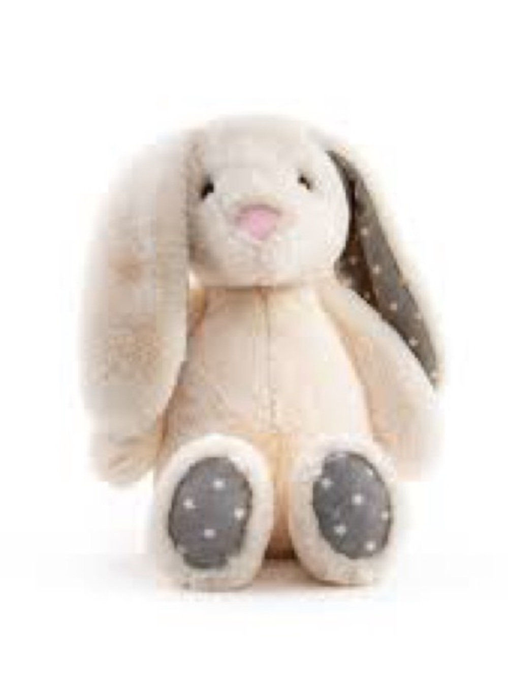 The Worlds Softest Cream Plush Bunny with Star-Pattern Ears and feet 12”